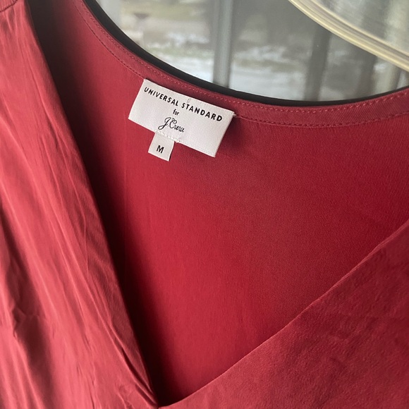 Universal standard x J. Crew cupro tunic dress in red - sz M - Picture 4 of 13
